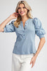 Buttoned Up Top- Denim