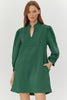 For the Frill Dress- Hunter Green