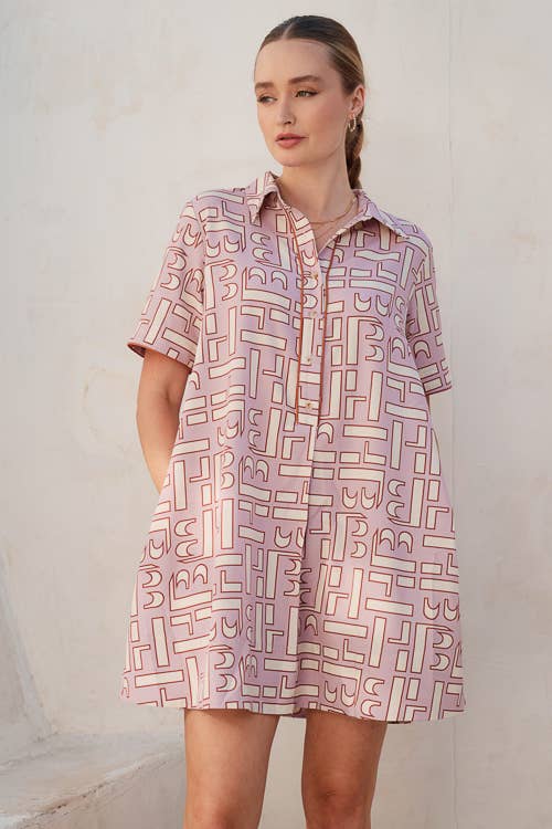 Modern Appeal Abstract Shirt Dress
