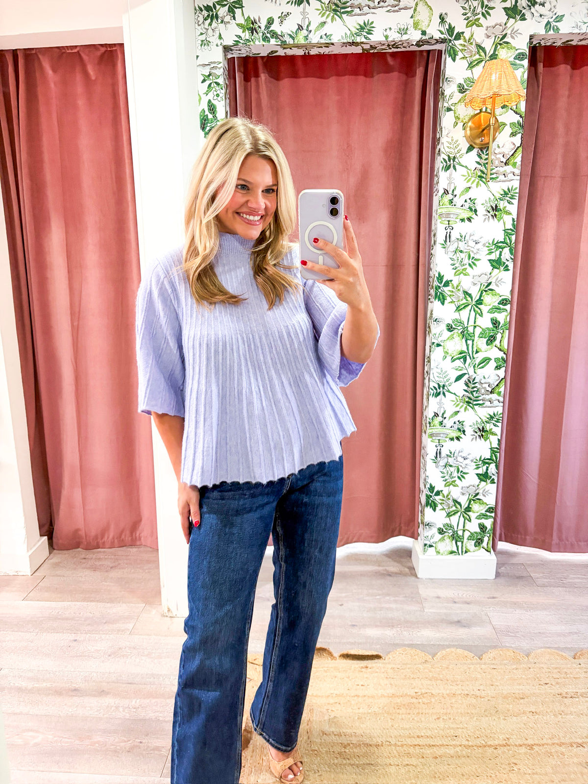 The Classic Swing Sweater-Lavender