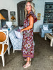 Sunset In Sorrento Midi Dress-Red Bean