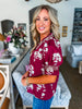 Greenhouse Florals Print Top-Garnet