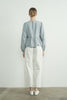 Modern Moment Bow Top- Denim Stripe