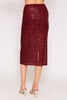 Set-Night Sequin Skirt- Burgundy