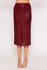 Set-Night Sequin Skirt- Burgundy