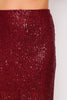 Set-Night Sequin Skirt- Burgundy