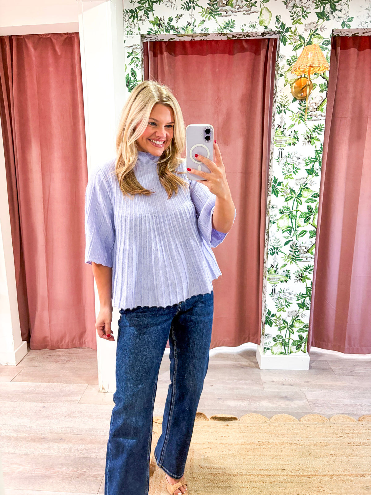 The Classic Swing Sweater-Lavender