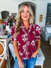 Greenhouse Florals Print Top-Garnet