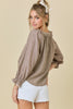 Pinstripe Charm Top- Brown/Beige