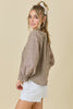 Pinstripe Charm Top- Brown/Beige