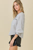 Pinstripe Charm Top- Ivory/Black