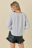 Pinstripe Charm Top- Ivory/Black