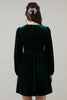 Glow Bow Velvet Dress- Emerald