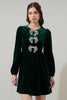 Glow Bow Velvet Dress- Emerald