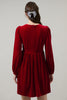 PREORDER: Glow Bow Velvet Dress- Red