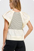 In the Mix Top- Cream Stripe