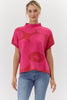 Big Flower Knit Top- Hot Pink/Red