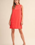 Light of Life Embroidered Dress-Red