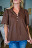 Sweet Harmony Eyelet Top-Brown