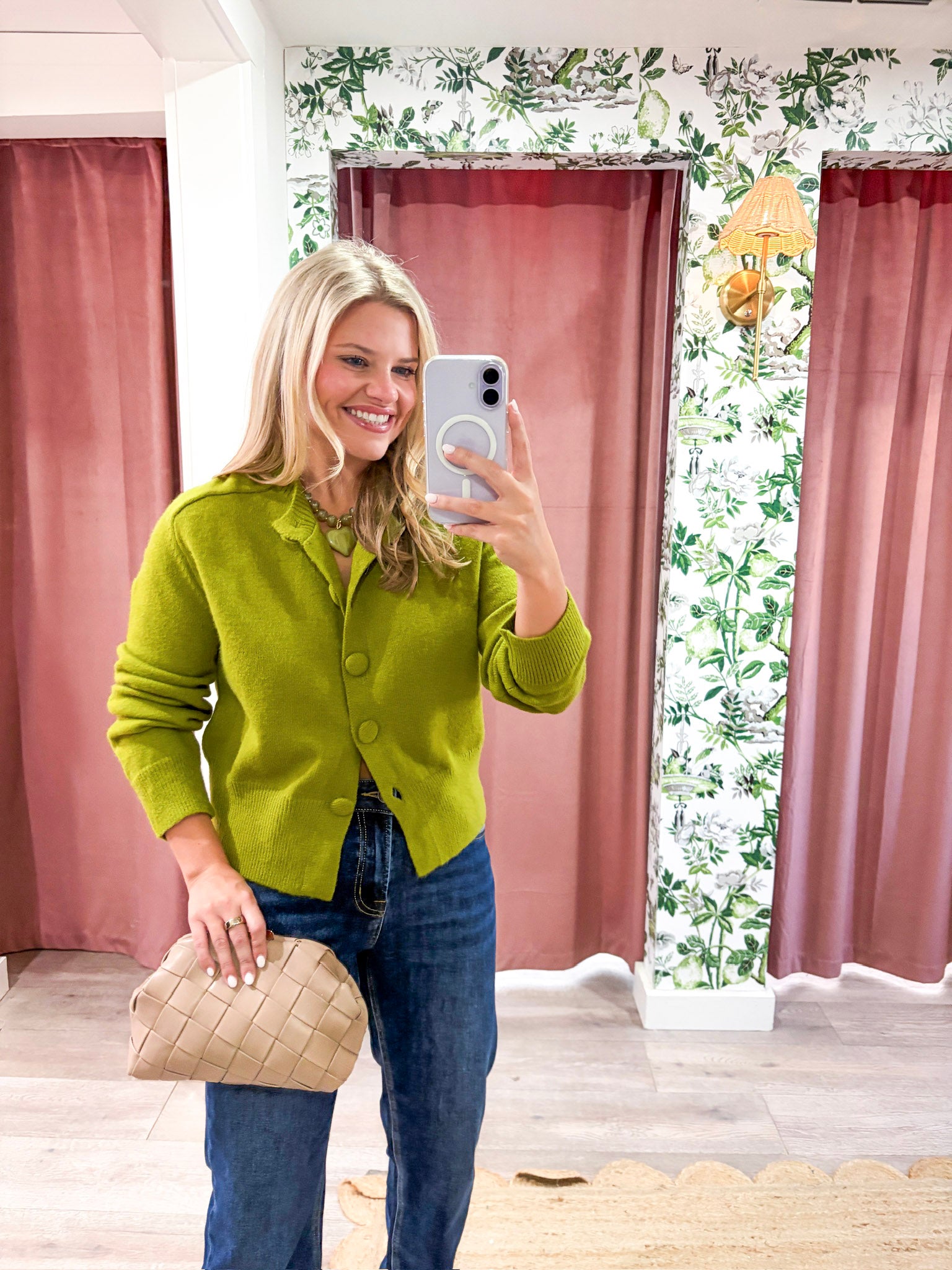 Fireside Cottage Cardigan-Light Olive
