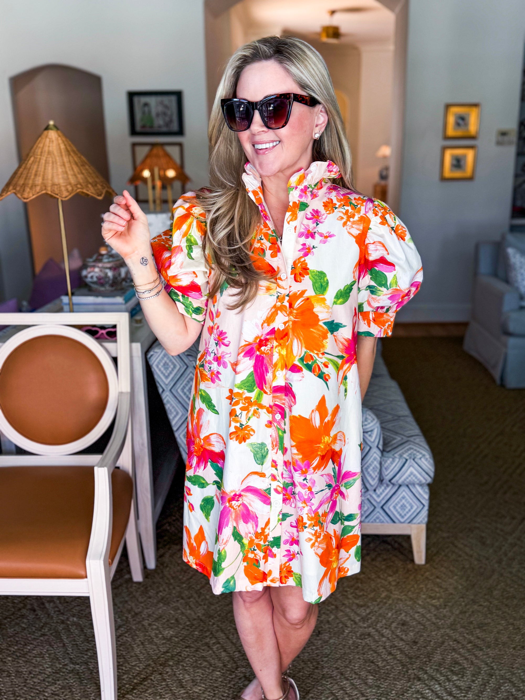 Spring Lily Button Down Mini Dress