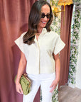 Timeless Touch Collar Top-Linen
