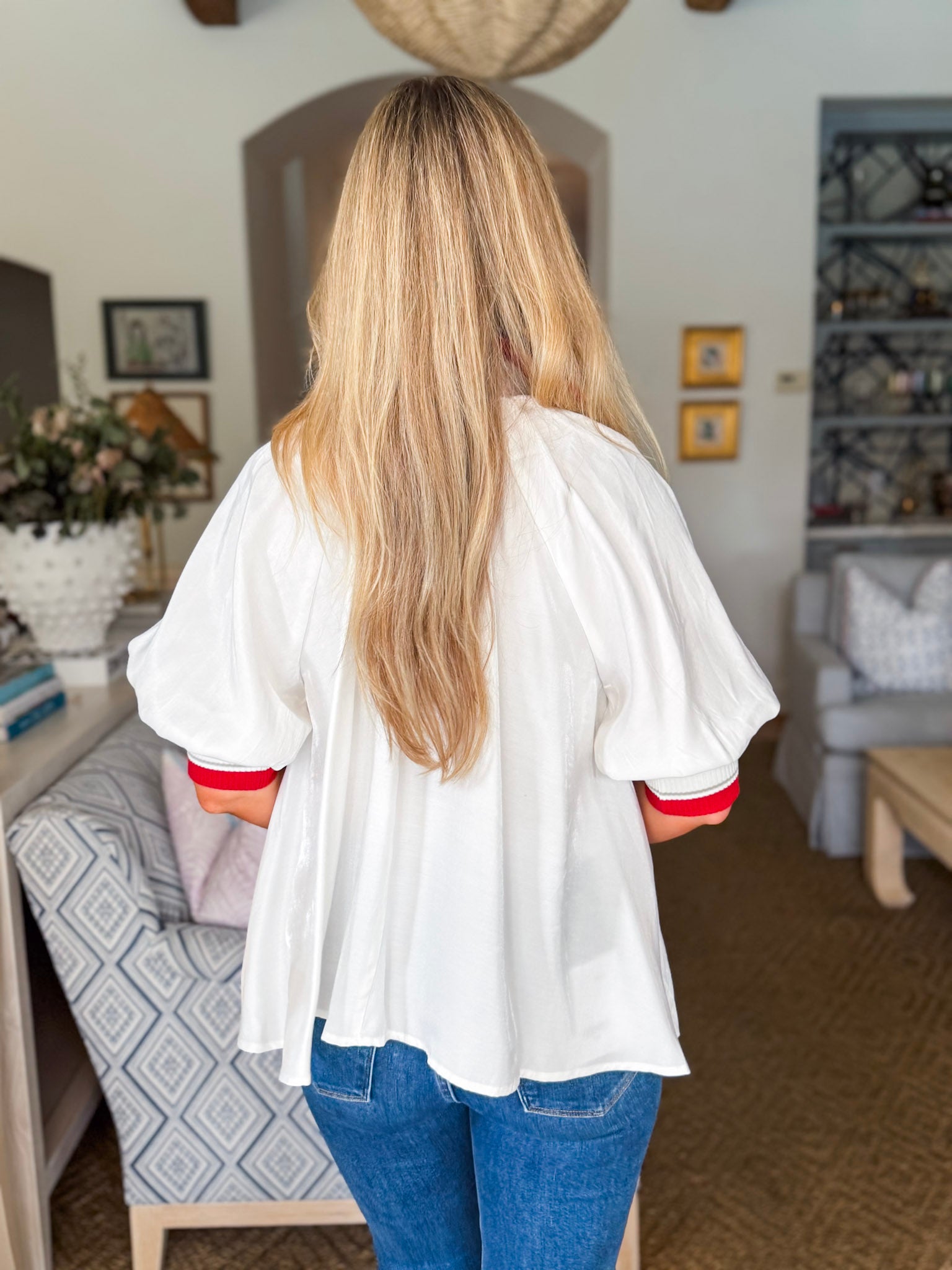 Study in Style Half Zip Top-White