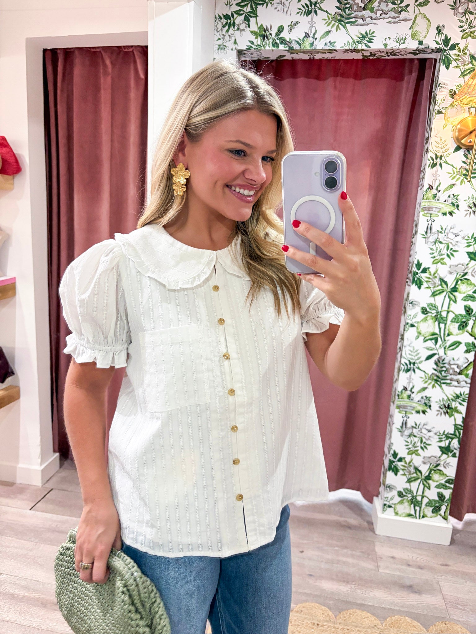 Honey Garden Button Down Top