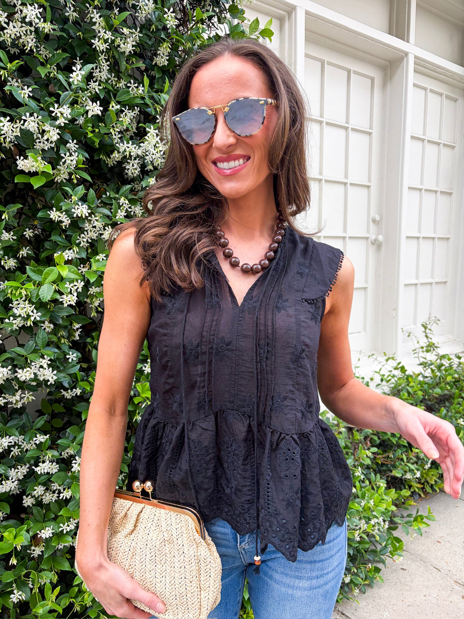 Lady Luck Embroidered Peplum Top
