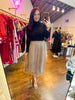 Adorn Me Pearl Midi Skirt- Mocha