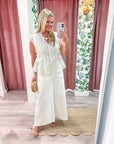 Harbor Heirloom Top-White/Gray