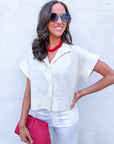 Timeless Touch Collar Top-Linen