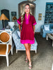 Mykonos Meetup Mini Dress-Burgundy