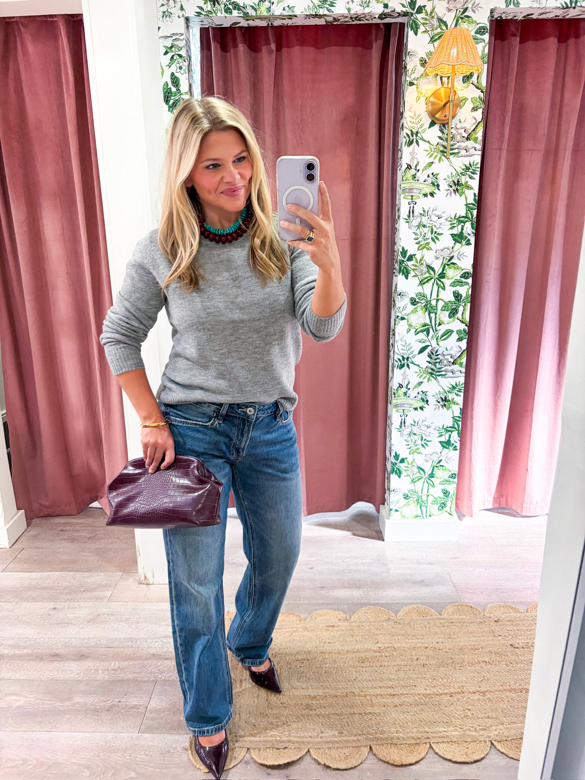 Soft Embrace Crewneck Sweater-Heather Gray