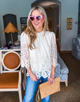 Baby's Breath Floral Eyelet Top