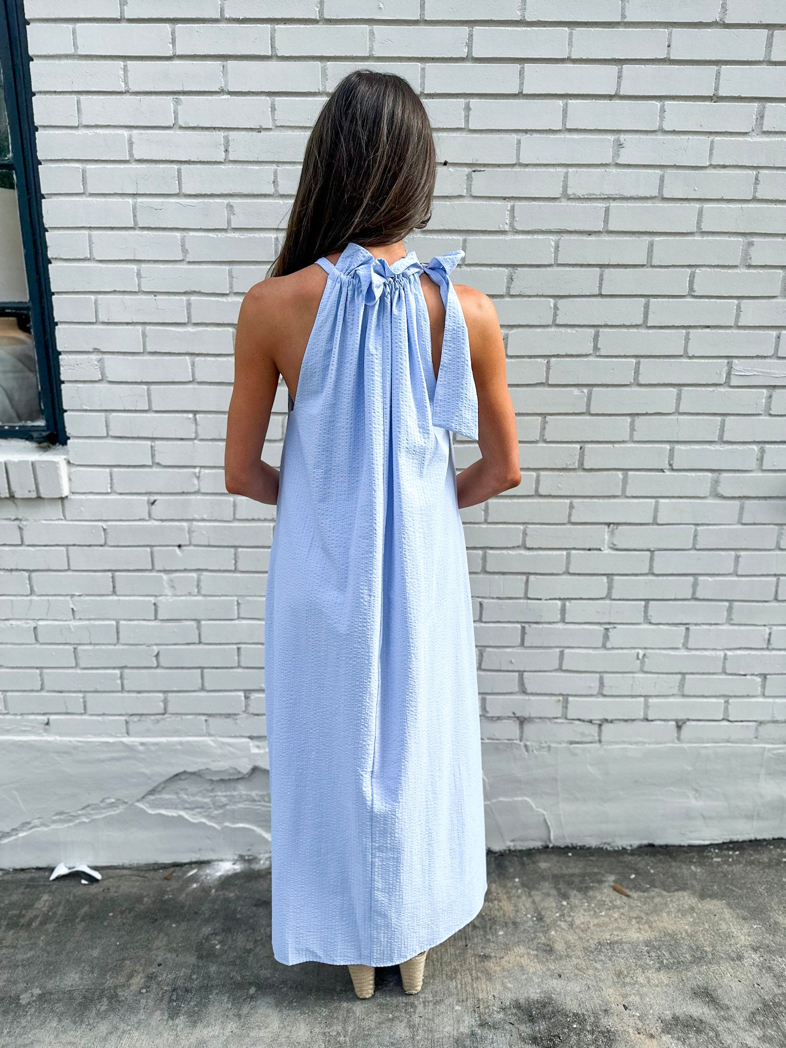 Julia Pinstripe Maxi Dress