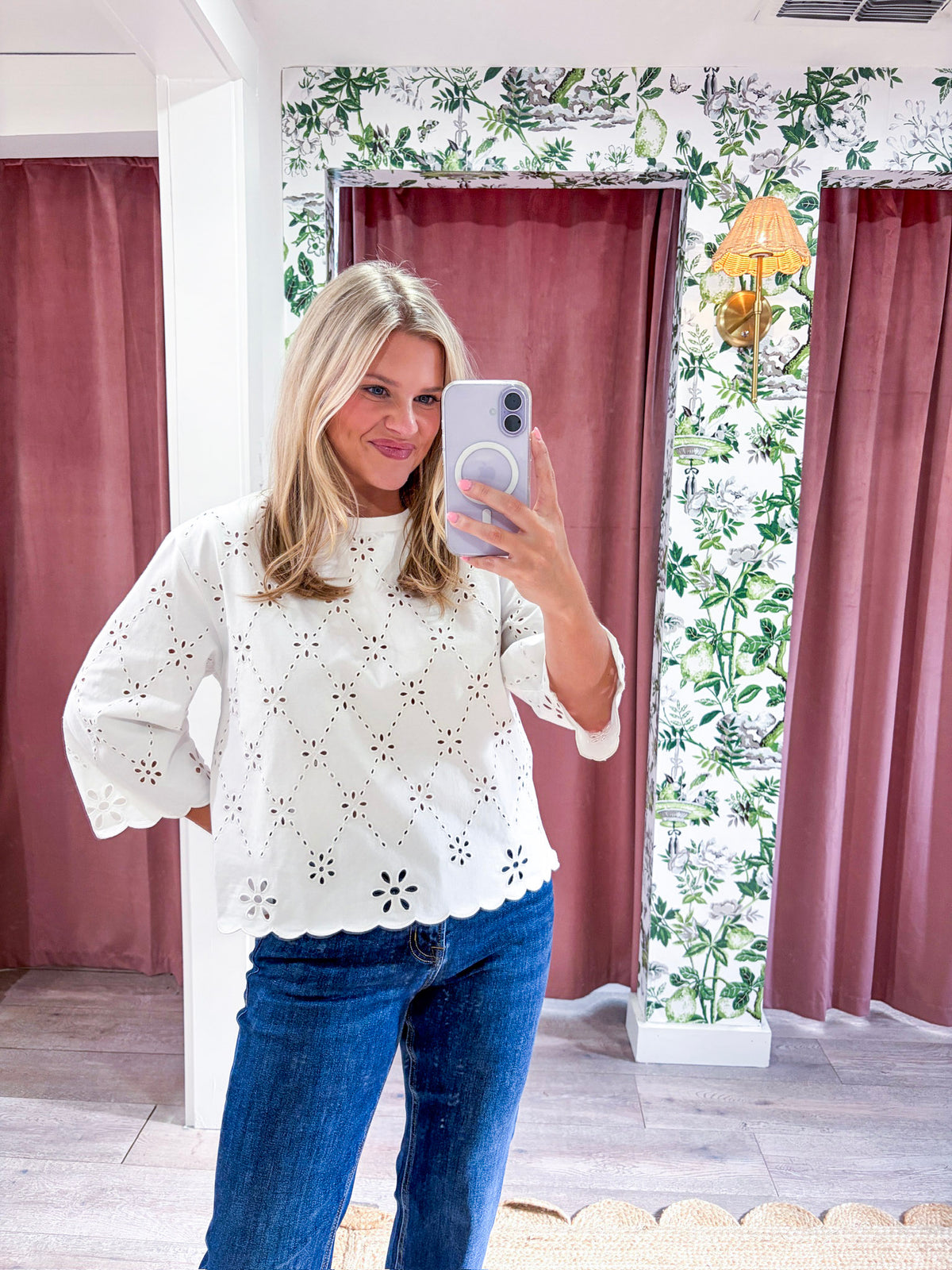 Eloria Eyelet Embroidered Top
