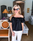 Great Night Off Shoulder Top-Black