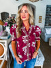 Greenhouse Florals Print Top-Garnet