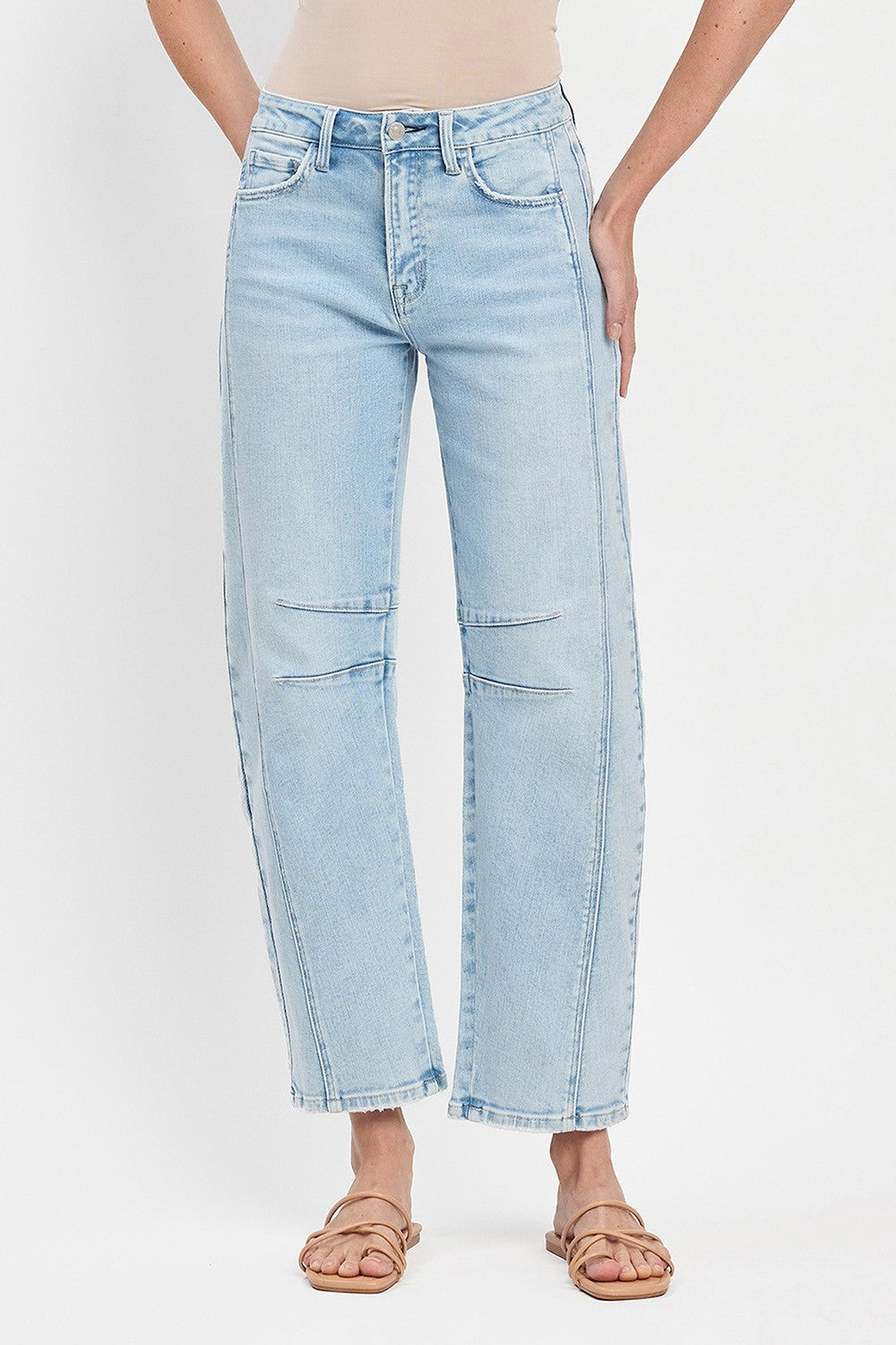 High Rise Barrel Leg Jeans