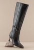 Sleek Lines Knee High Boot- Black