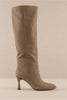 Sleek Lines Knee High Boot- Dark Taupe