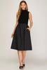 Sleek Style Midi Dress- Black