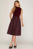 Sleek Style Midi Dress- Wine