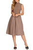 Sleek Style Midi Dress- Mocha