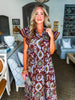 Sunset In Sorrento Midi Dress-Red Bean