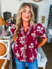 Greenhouse Florals Print Top-Garnet