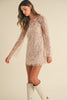 Bring the Light Sequin Dress- Light Mocha