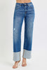 Cuff It High Rise Jeans- Dark