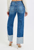 Cuff It High Rise Jeans- Dark